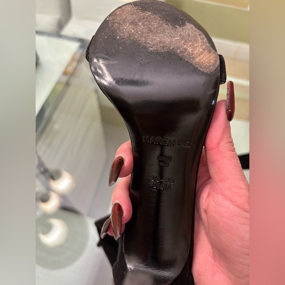 Marciano Black Ankle Strap Heels - Picture 7 of 9